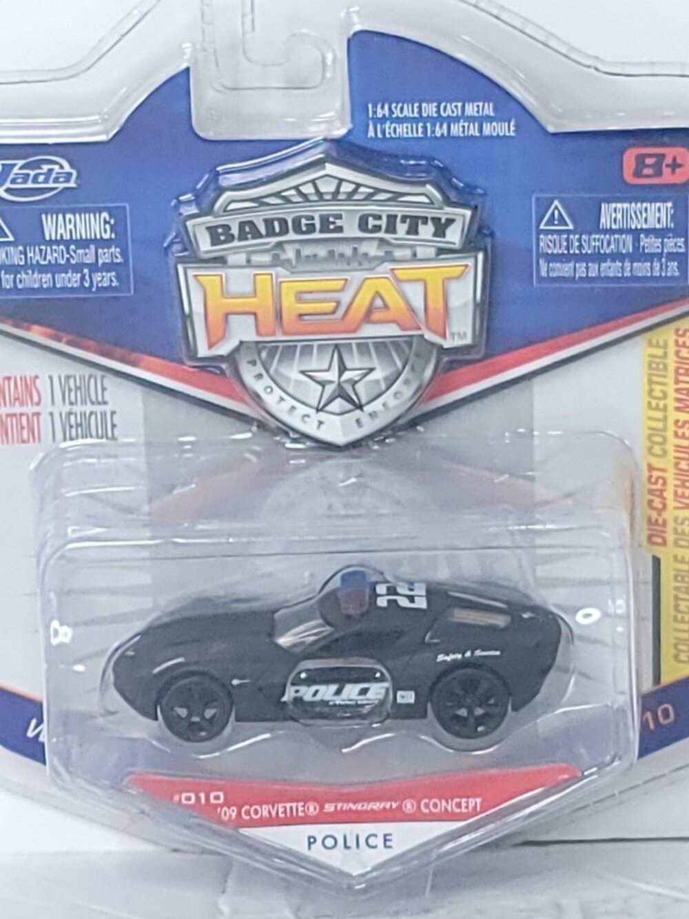'09 Corvette Police Stingray Badge City Heat Jada Toys Dub Diecast 1/64 Rare